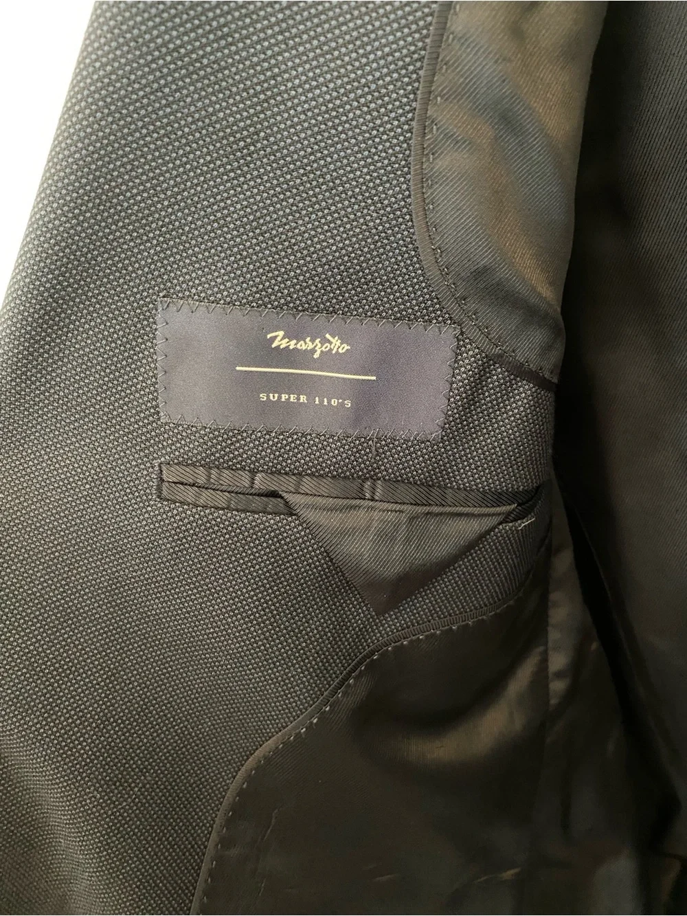 Banana Republic Men's Suit- Marzotto Super 110 Navy Birdseye 40R, 32x32
